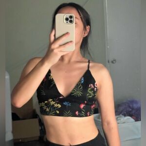 Forever 21 Embroidered flower crop top, size small